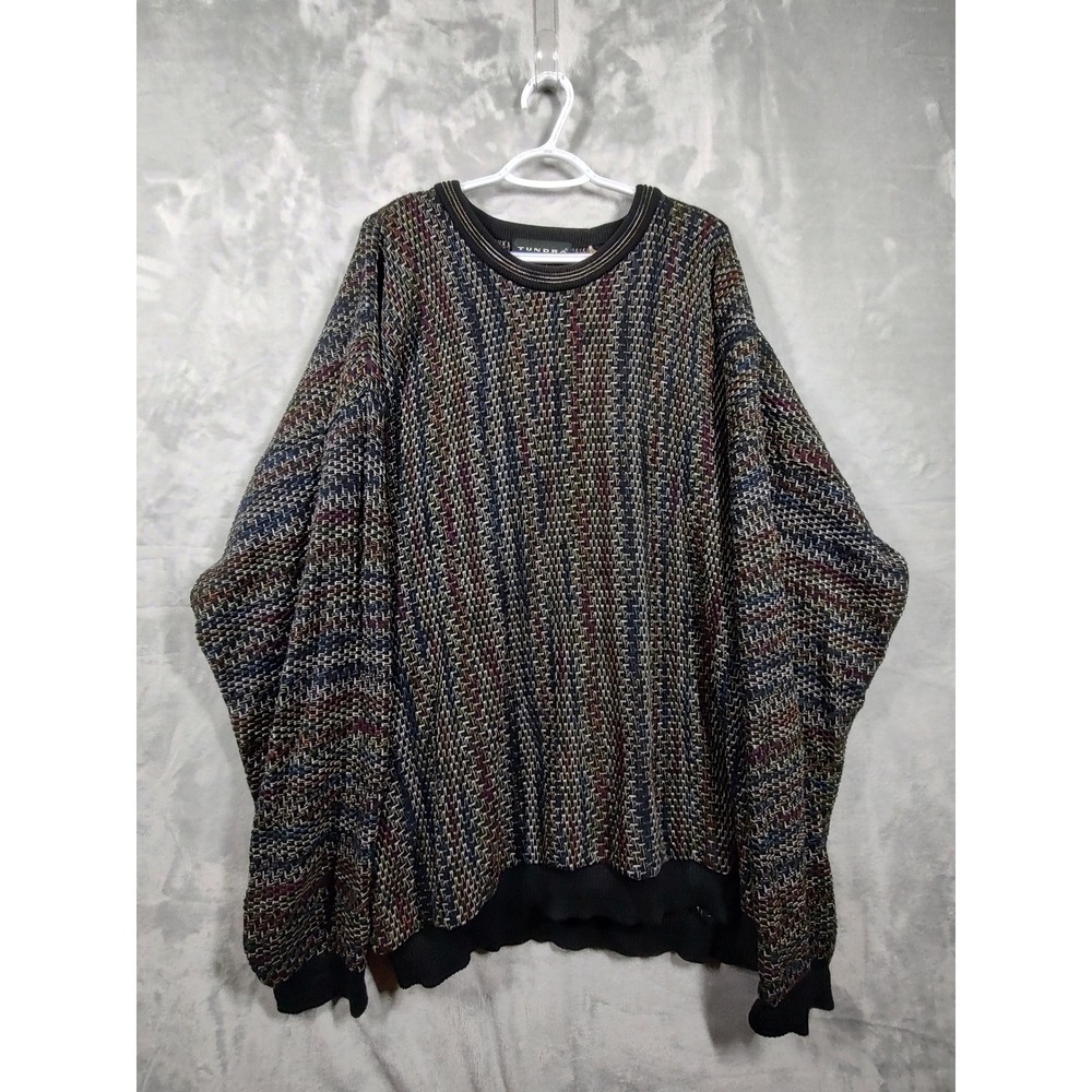 Tundra Canada Vintage 90s Textured Knit Sweater Mens 2XLT Multi Color Oversized